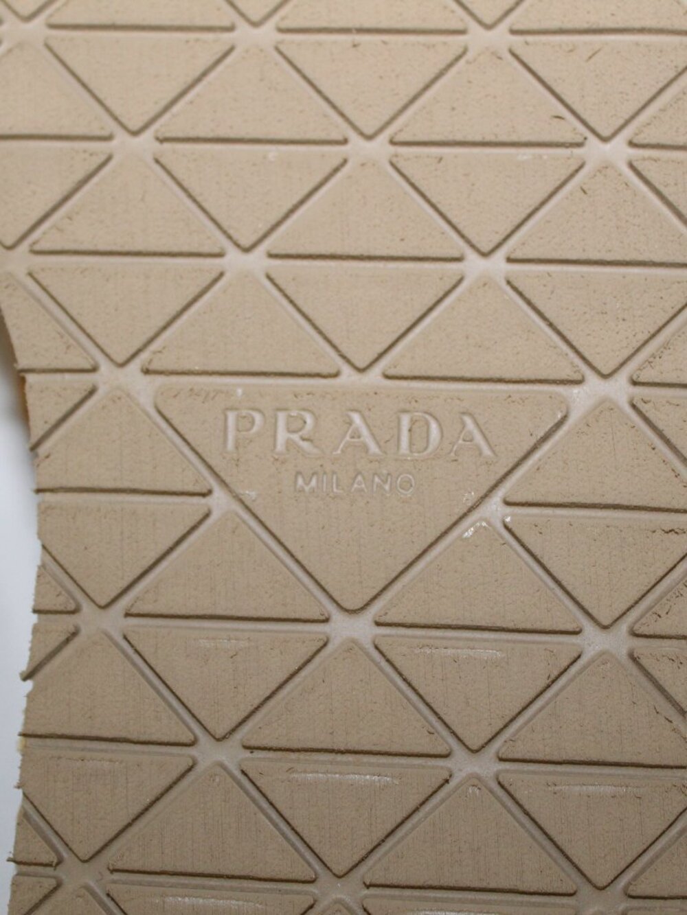 NWOB PRADA Raffia Single Band Platform Triangle Logo Sandals Slides Natural 37 - Picture 10 of 11